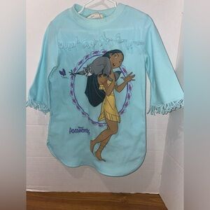 Vintage Disney's Pocahontas Fringed Polyester Night Gown Kids 4-5